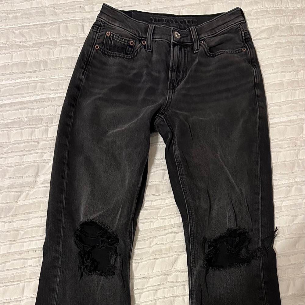 American Eagle Black Ripped Jeans